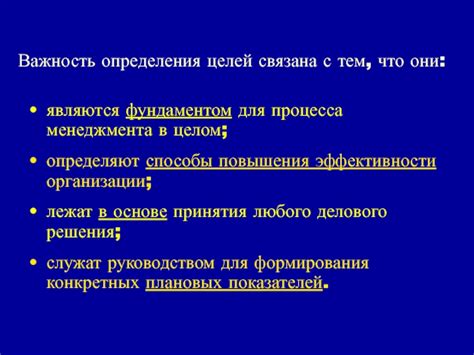 Важность определения целей