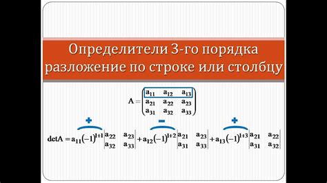 Вычисление определителя через разложение по строке