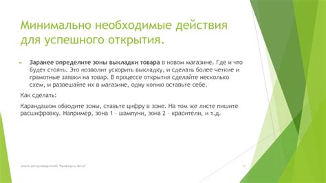 Необходимые действия для успешного открытия