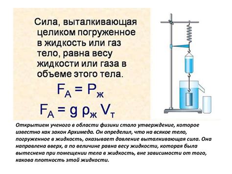 Основные принципы силы Архимеда в газах