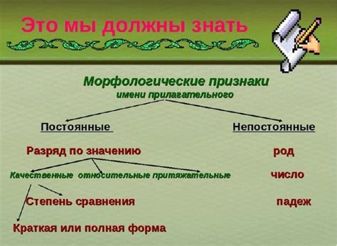 Примеры постоянных признаков прилагательных: