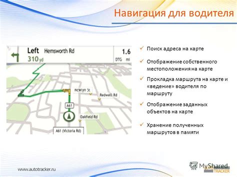 Навигация и поиск объектов на карте