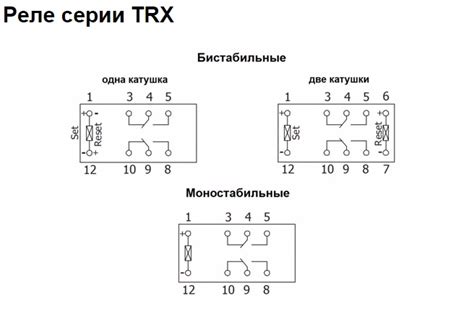 Схема контактов реле для проверки: